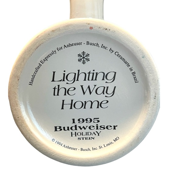 SOLD! Budweiser clydesdale mug stein vintage 1995 lighting the way home beer - Picture 3 of 3